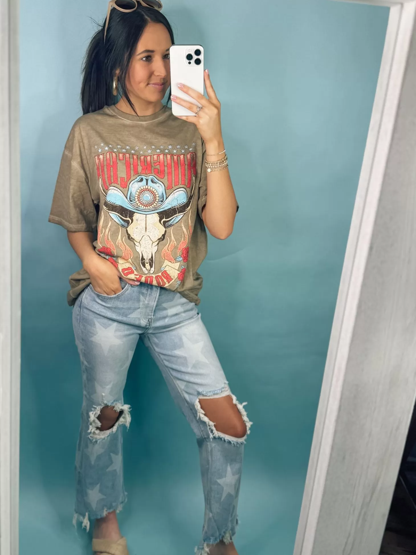 Allie Lynn's Boutique Graphic Tees<American Rodeo Vintage Longhorn Graphic Tee