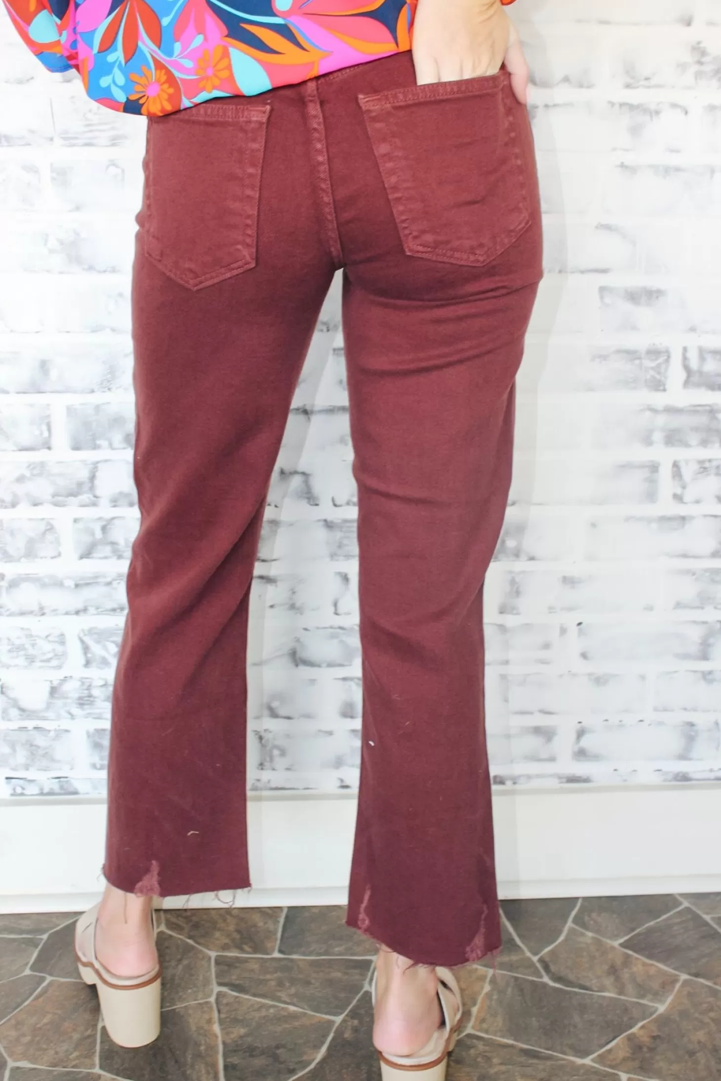 Allie Lynn's Boutique Pants<Jbd Hr Vintage Straight Jeans "Burgundy"