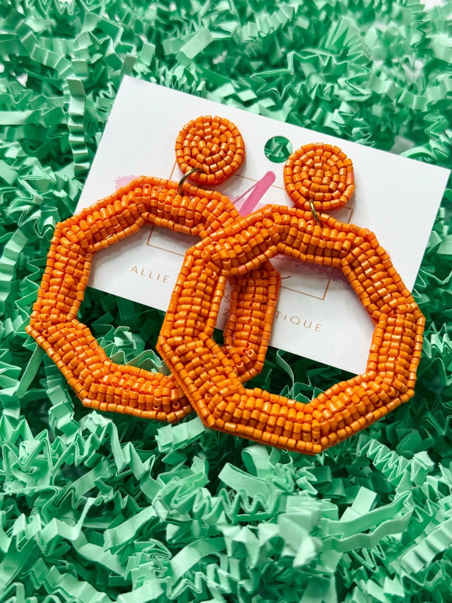 Allie Lynn's Boutique Jewelry<Octagon Color Pop Earrings "Orange"