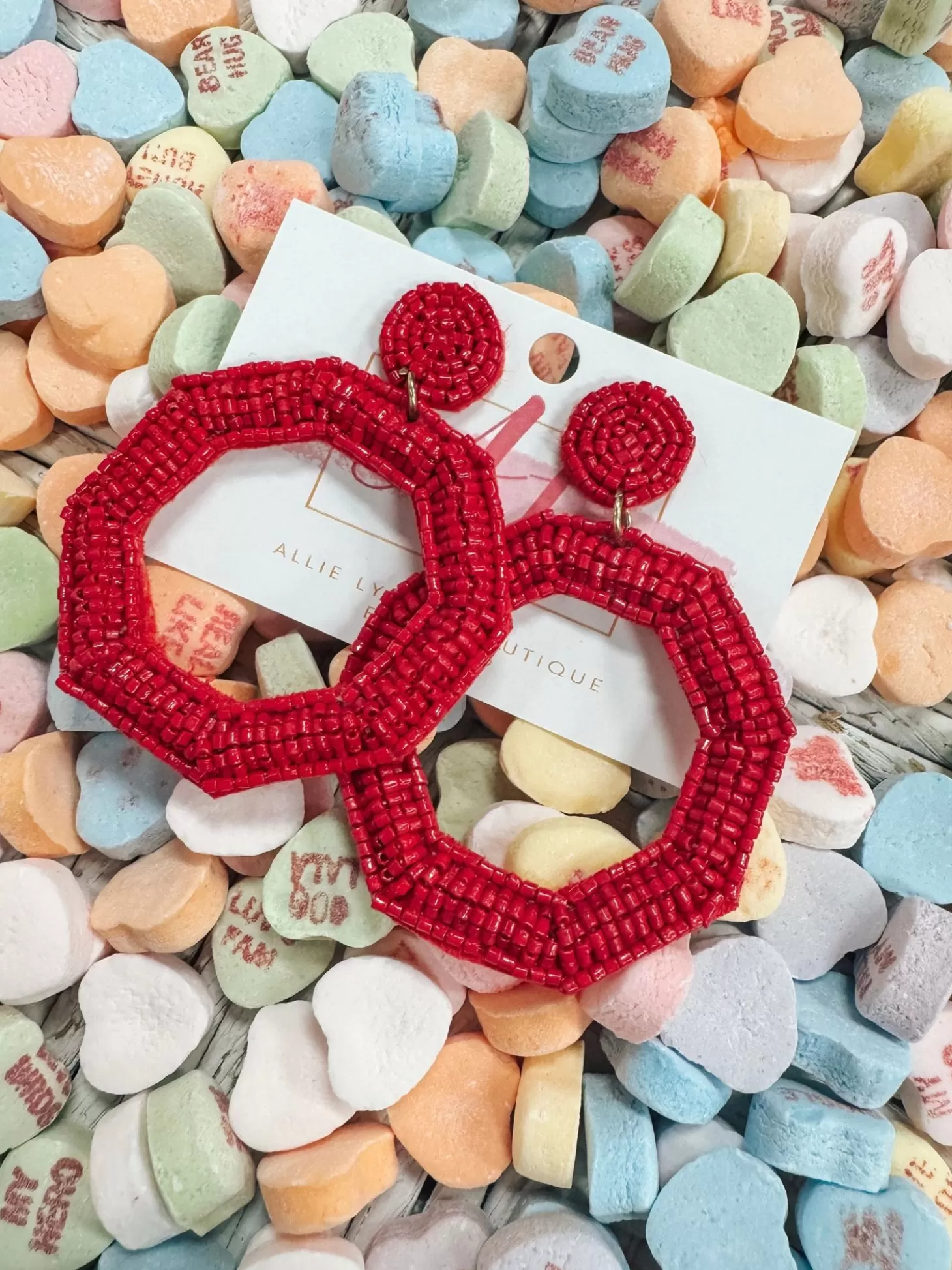 Allie Lynn's Boutique Jewelry<Octagon Color Pop Earrings "Red"