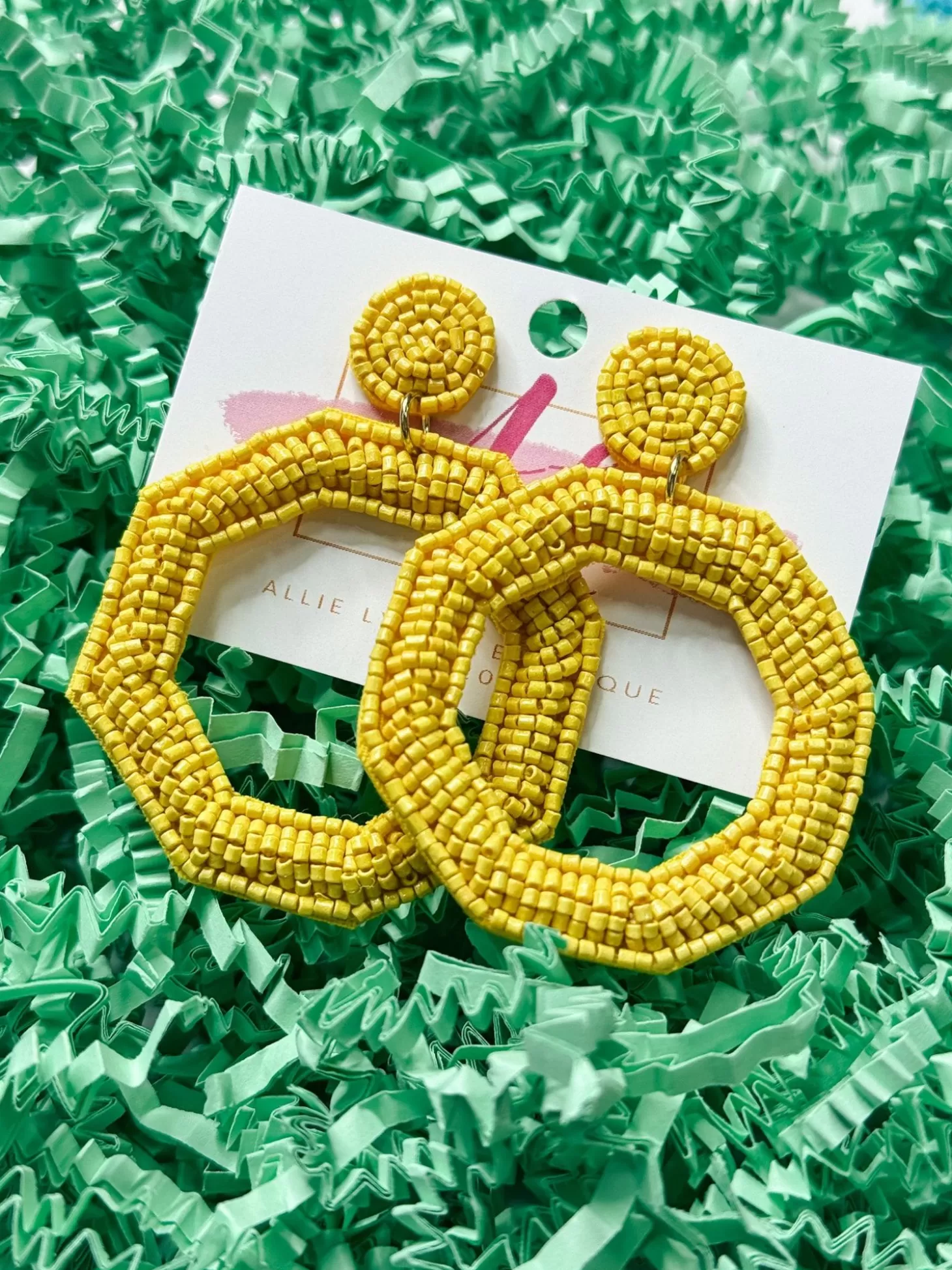 Allie Lynn's Boutique Jewelry<Octagon Color Pop Earrings "Yellow"