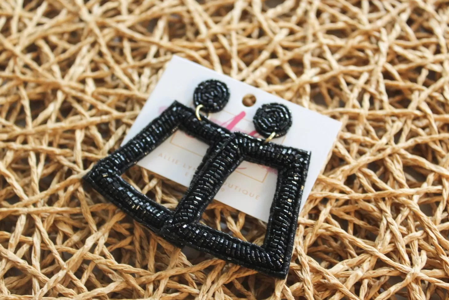 Allie Lynn's Boutique Jewelry<Square Color Pop Earrings "Black"