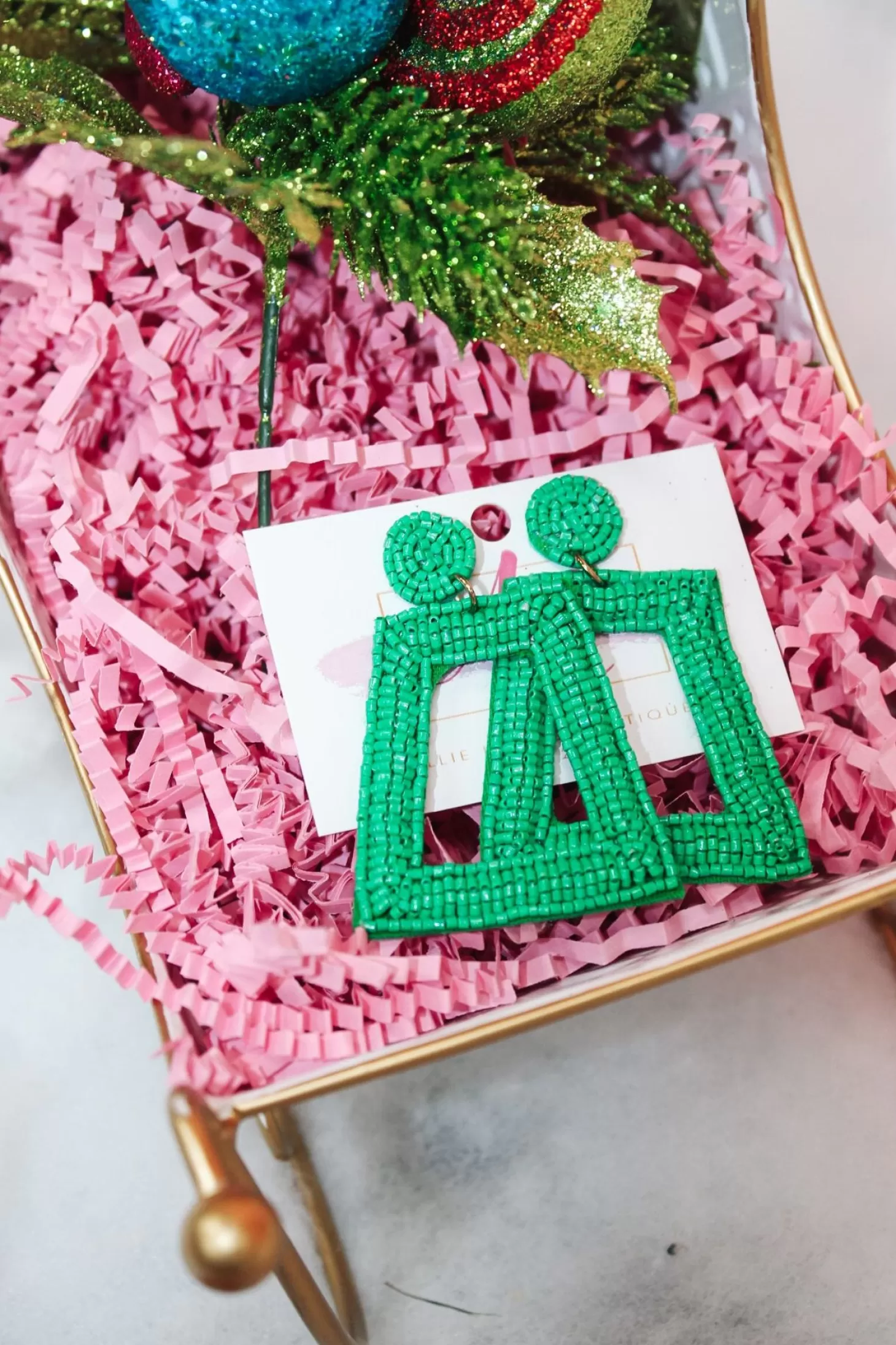 Allie Lynn's Boutique Jewelry<Square Color Pop Earrings "Green"